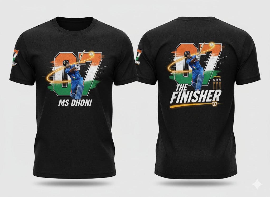 07 Finisher Edition Cricket Graphic T-Shirt – Black